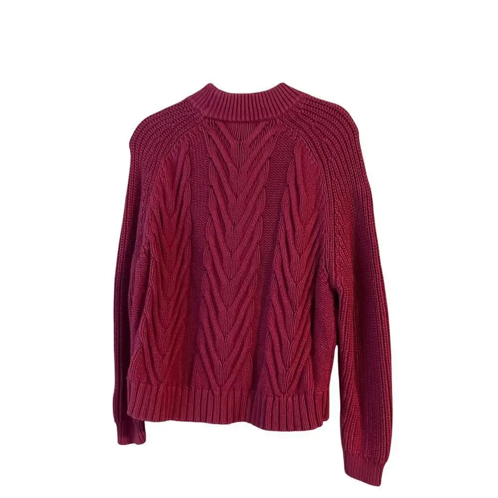 J, Crew Chunky Knit Sweater Pink Thick Small Warm Cable Knit